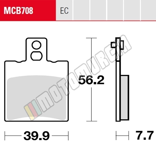 Ensemble de doublures de frein MCB708, Organic, Homologué ECE R90,