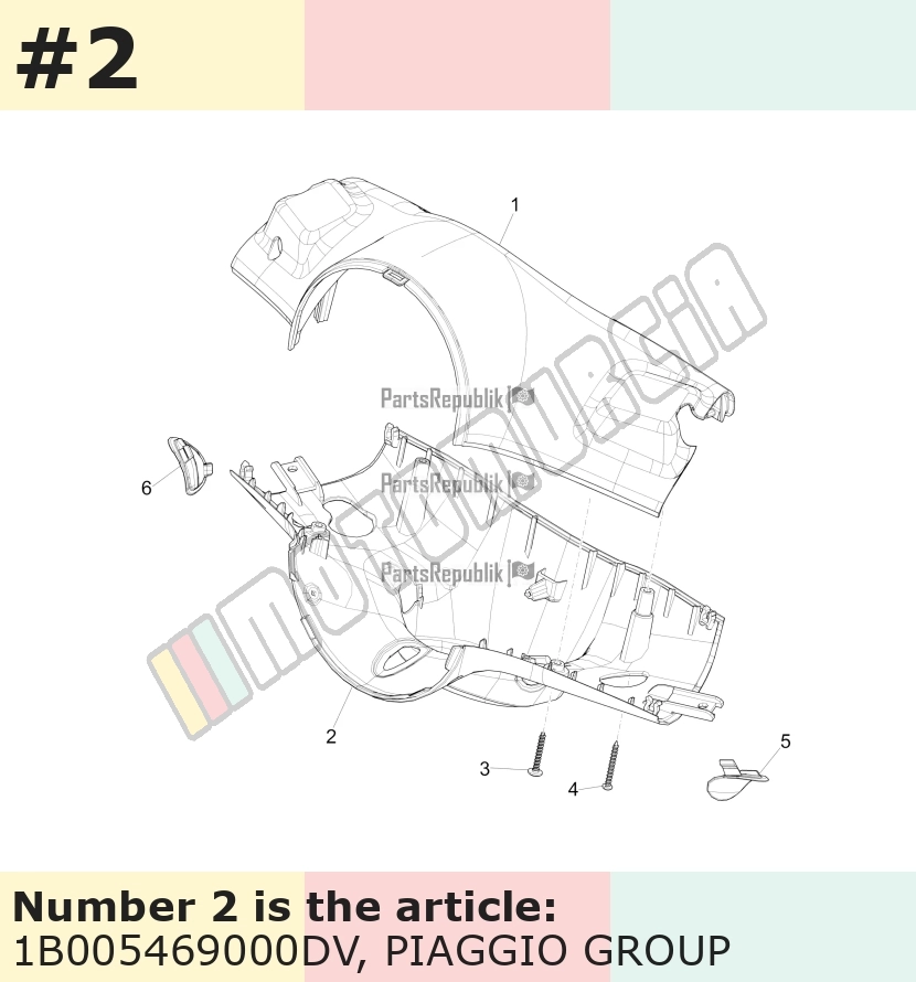 Revêtement guidon, bas, bleu, Suffixe et code couleur Piaggio: DV_bleu mat 282/A