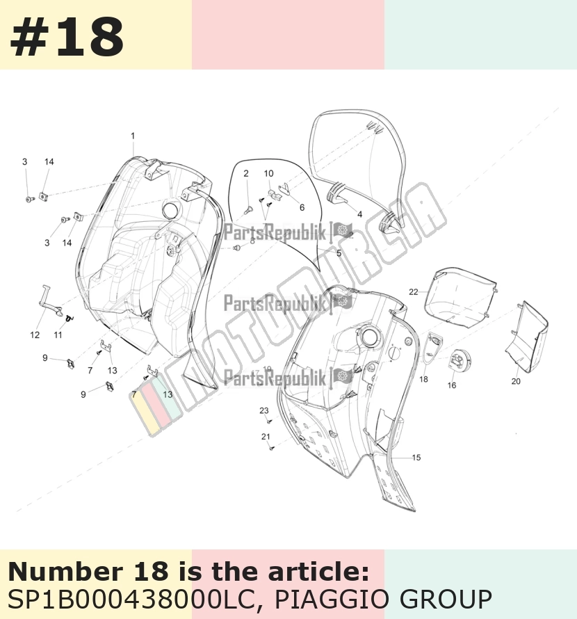 Cache/entourage/habillage, jaune, Suffixe et code couleur Piaggio: LC_jaune mat 980/A