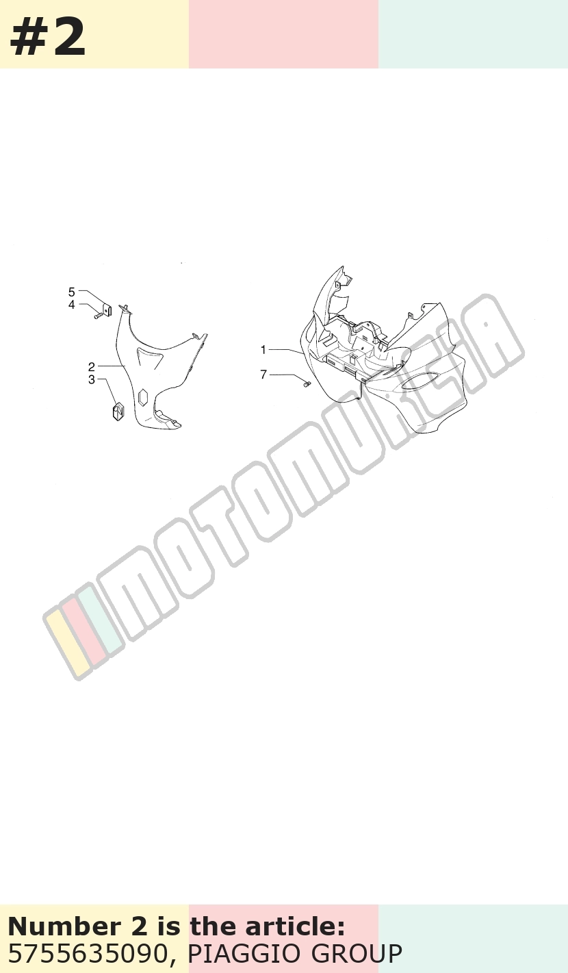 Cache/entourage/habillage, noir, Suffixe et code couleur Piaggio: 90_noir brillant 094