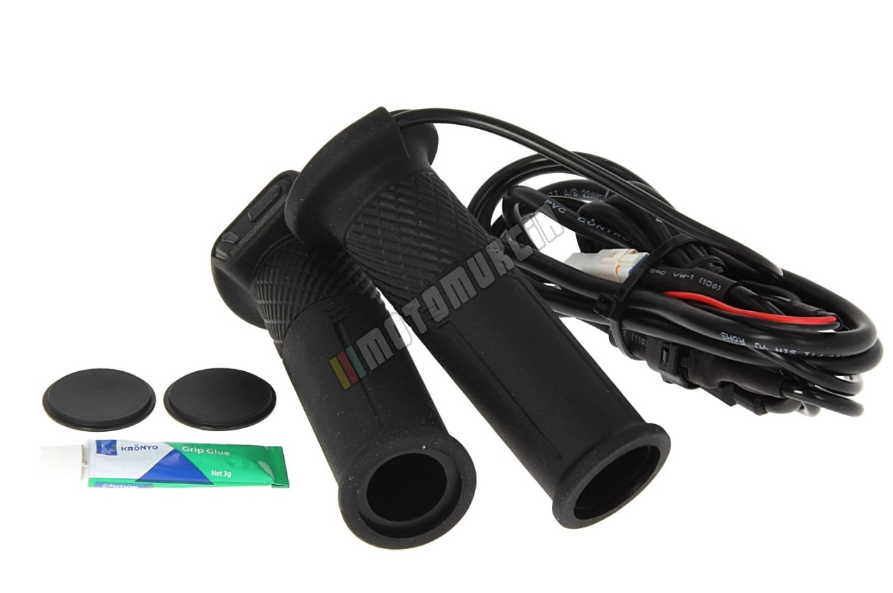 Tecno Globe heated grip set with integrated control unit, length: 13,0cm