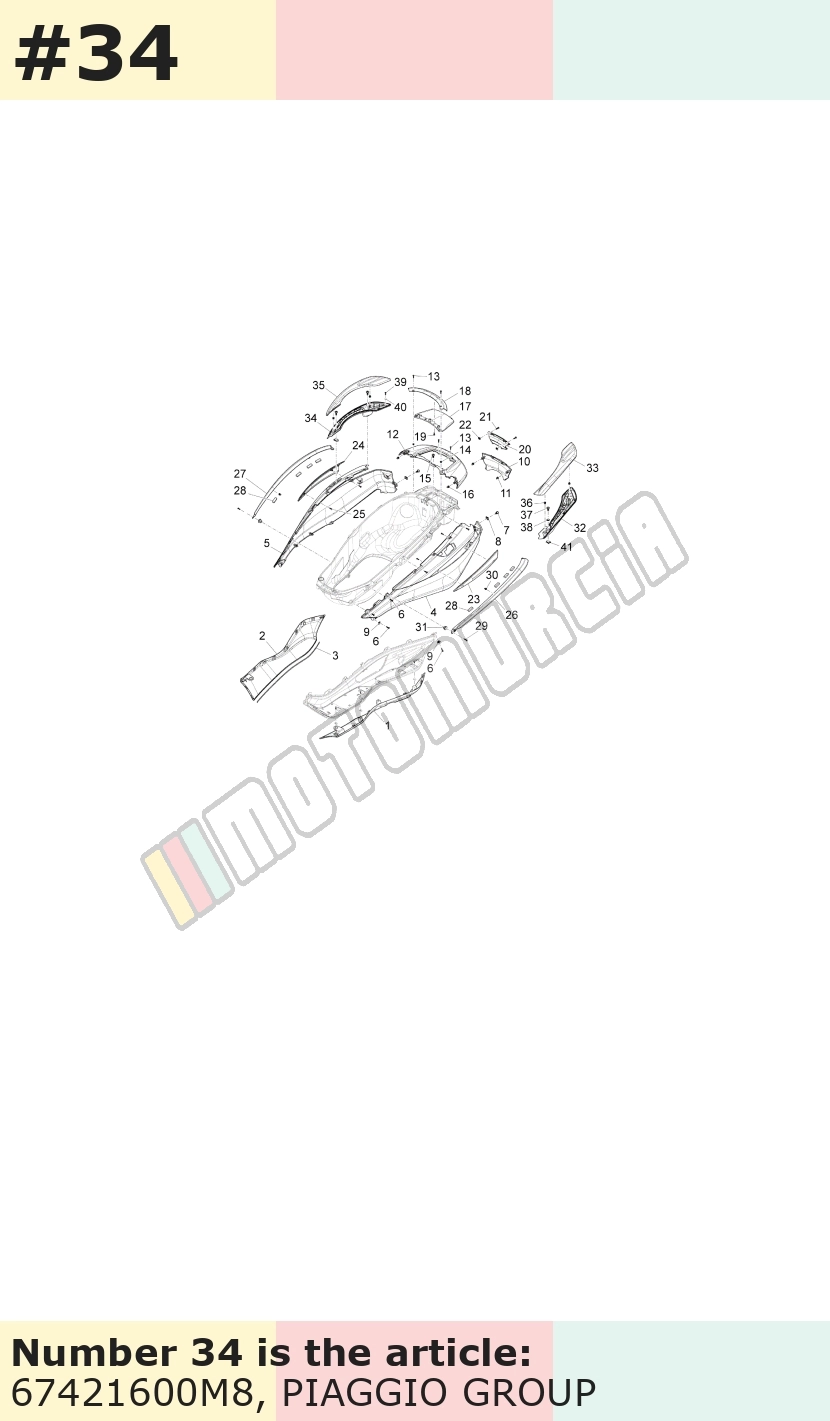 Poignée inférieur droit, marron, Suffixe et code couleur Piaggio: M8_marron mercurio 120/A