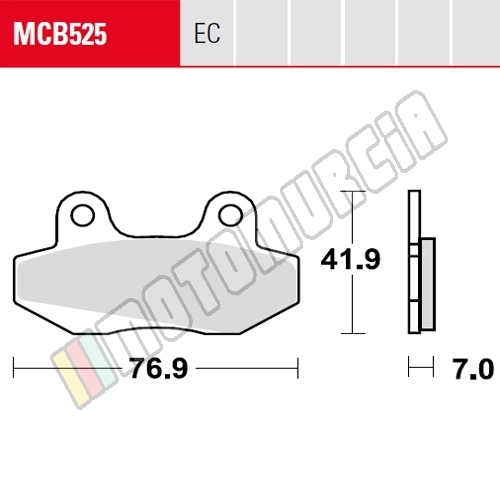 Ensemble de doublures de frein MCB525EC, Organic, Homologué ECE R90,