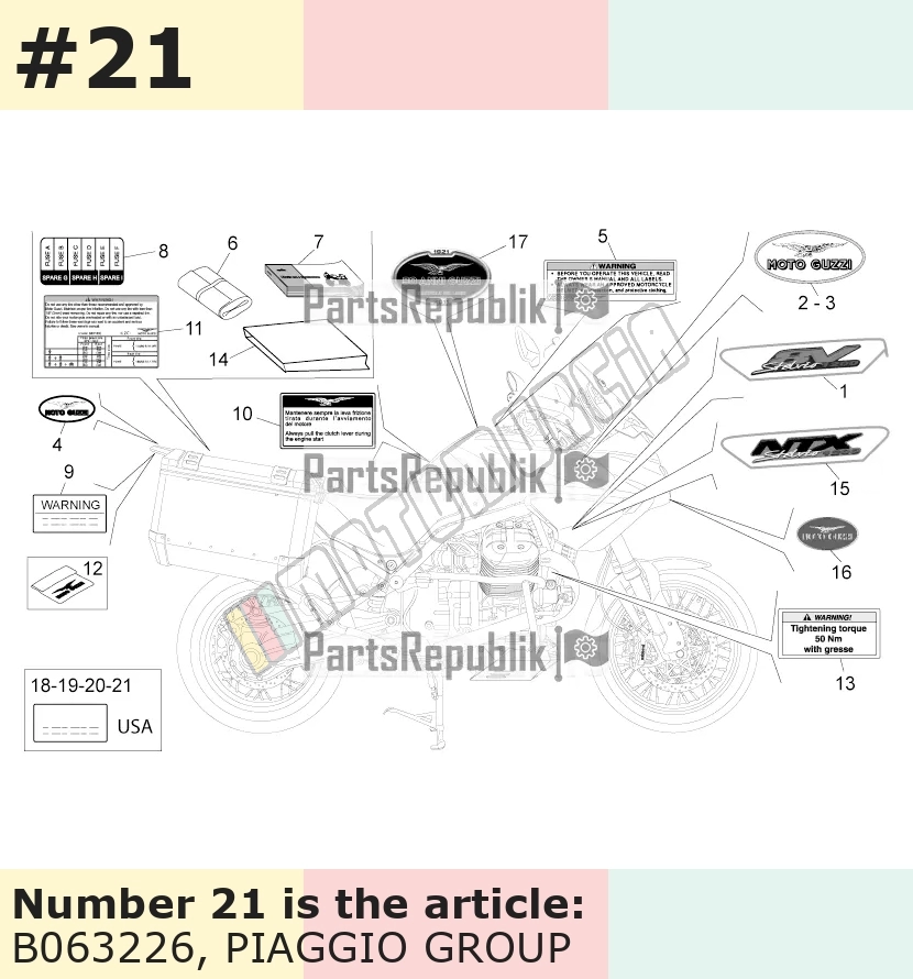 Autocollant, Motif: pression des pneus, (USA)