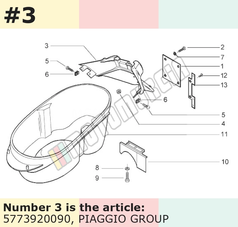 Support plaque d'immatriculation, noir, Suffixe et code couleur Piaggio: 90_noir brillant 094