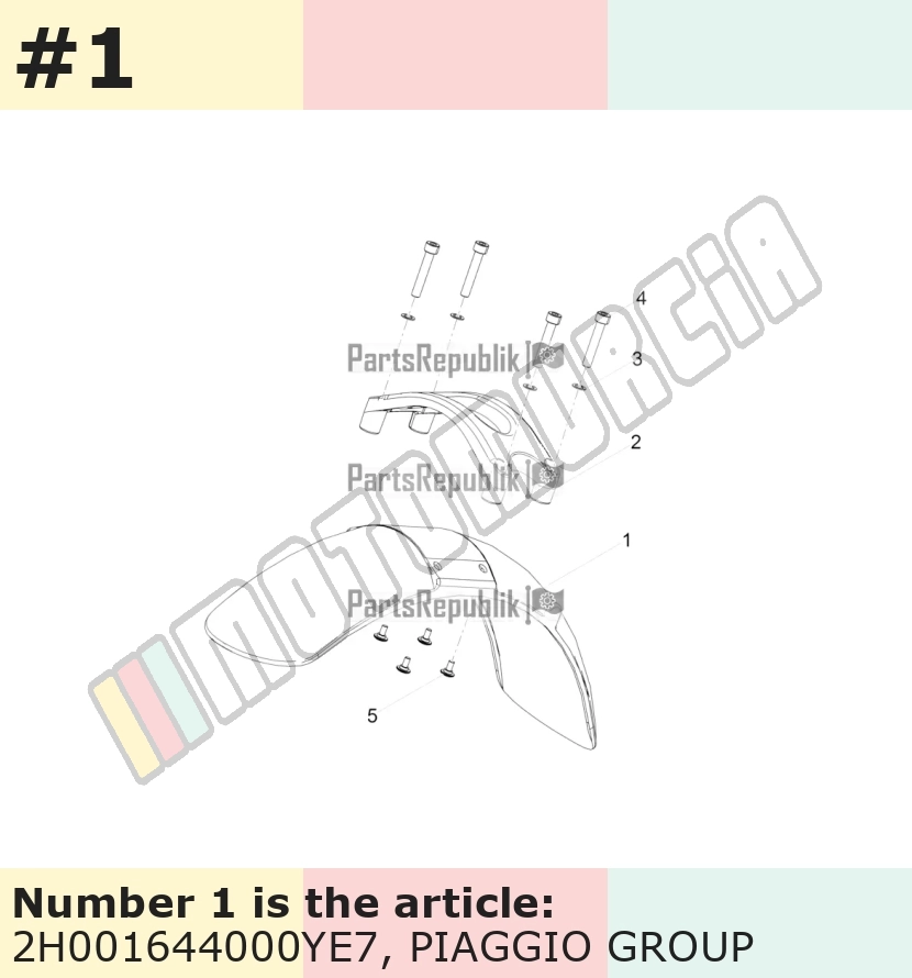Mudguard with decals, front, grey