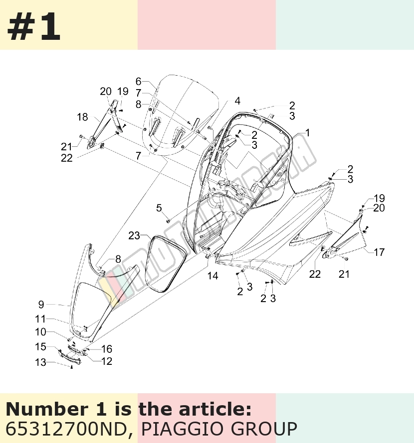 Face avant, noir, Suffixe et code couleur Piaggio: ND_noir graphite 79/A