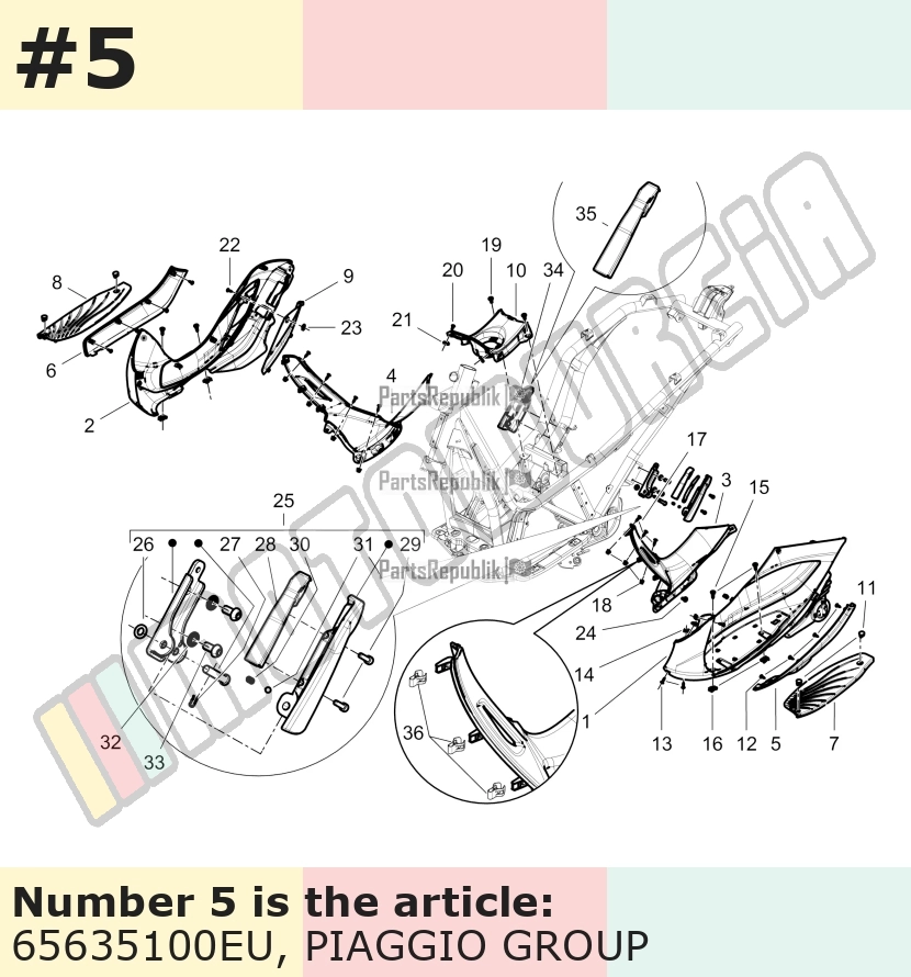 Carénage latéral, gauche, argent, Suffixe et code couleur Piaggio: EU_gris pulsar 711/B