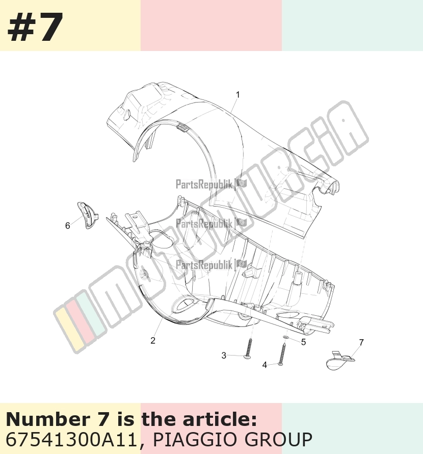 Couvercle, gauche, orange, Suffixe et code couleur Piaggio: A11_orange brick/orange impulsivo