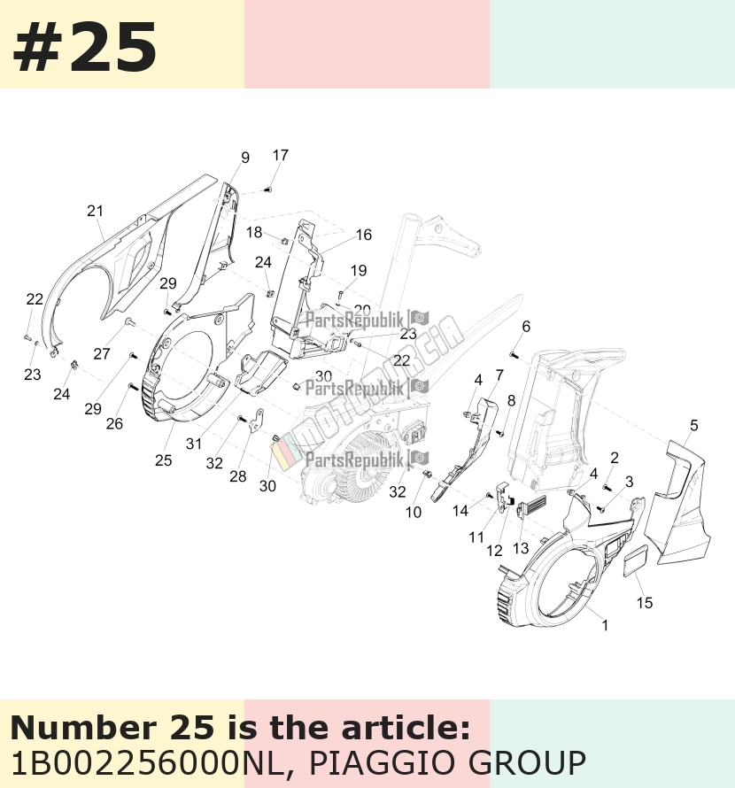 Cache/entourage/habillage, droit, noir, Suffixe et code couleur Piaggio: NL_noir mat abisso 85/B