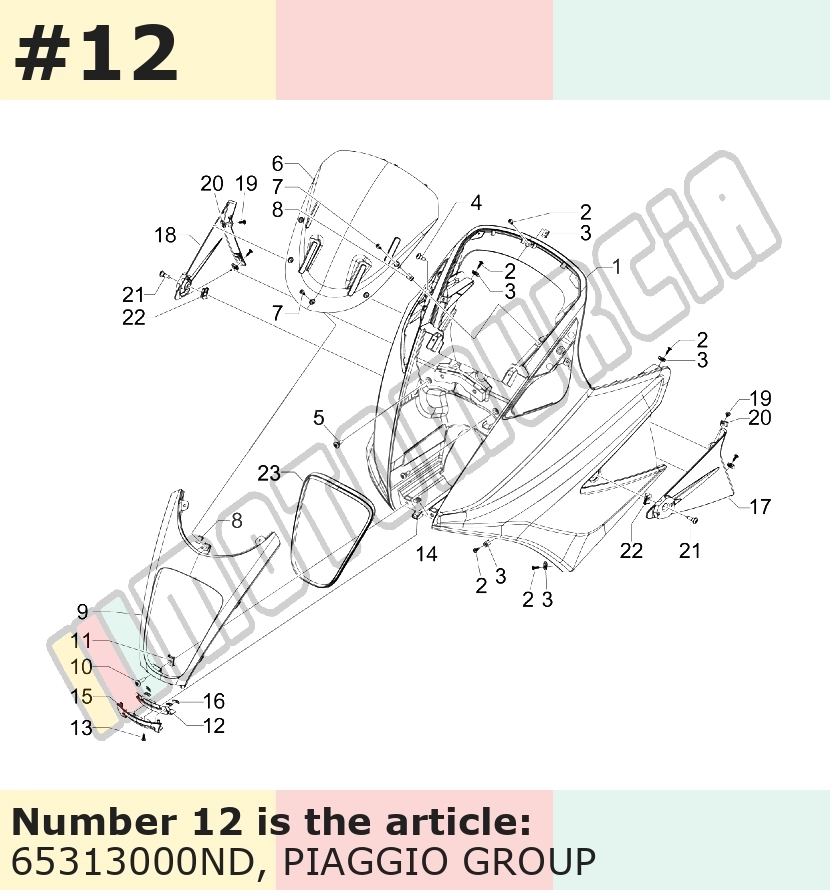 Cadre, noir, Suffixe et code couleur Piaggio: ND_noir graphite 79/A
