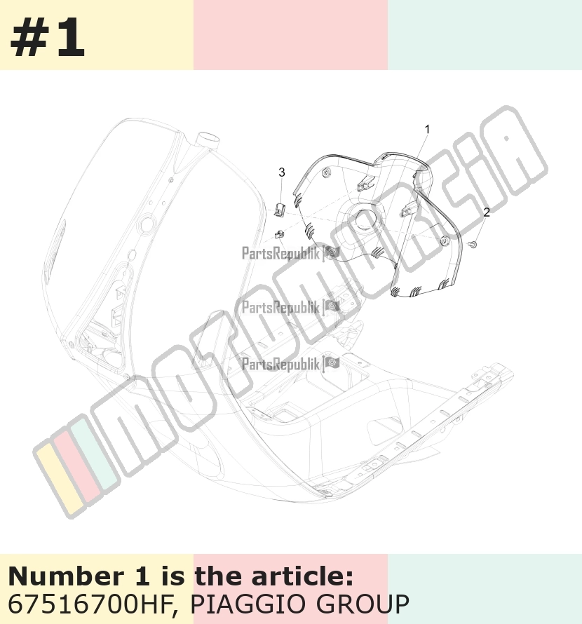 Tablier intérieur, gris, Suffixe et code couleur Piaggio: HF_gris 784/B