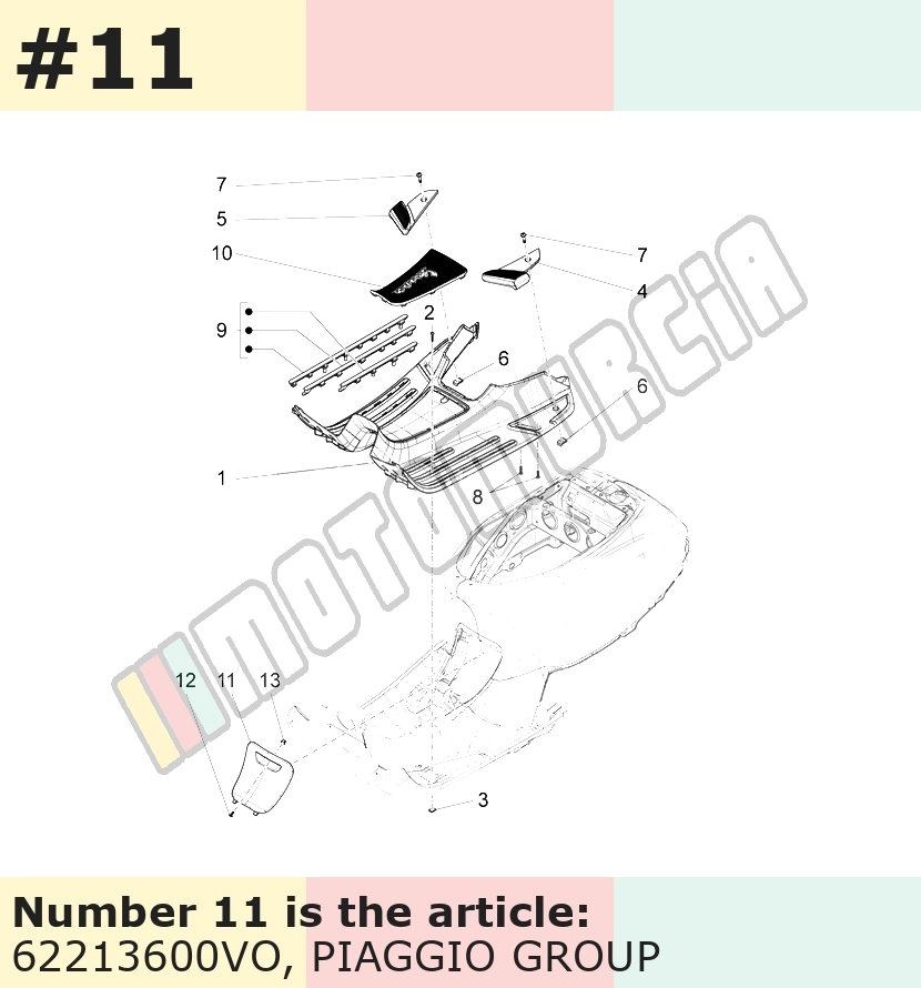 Trappe d'inspection, vert, Suffixe et code couleur Piaggio: VO_vert porto venere 330/A