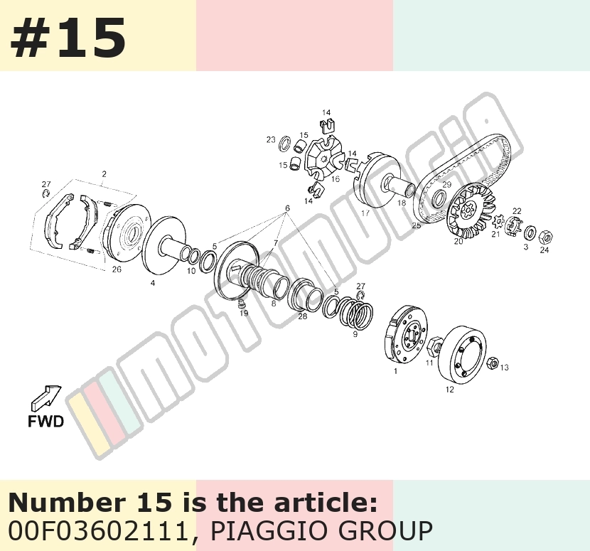 Variator roller 17x12 mm, 9,0 g, Content: 1 Stk