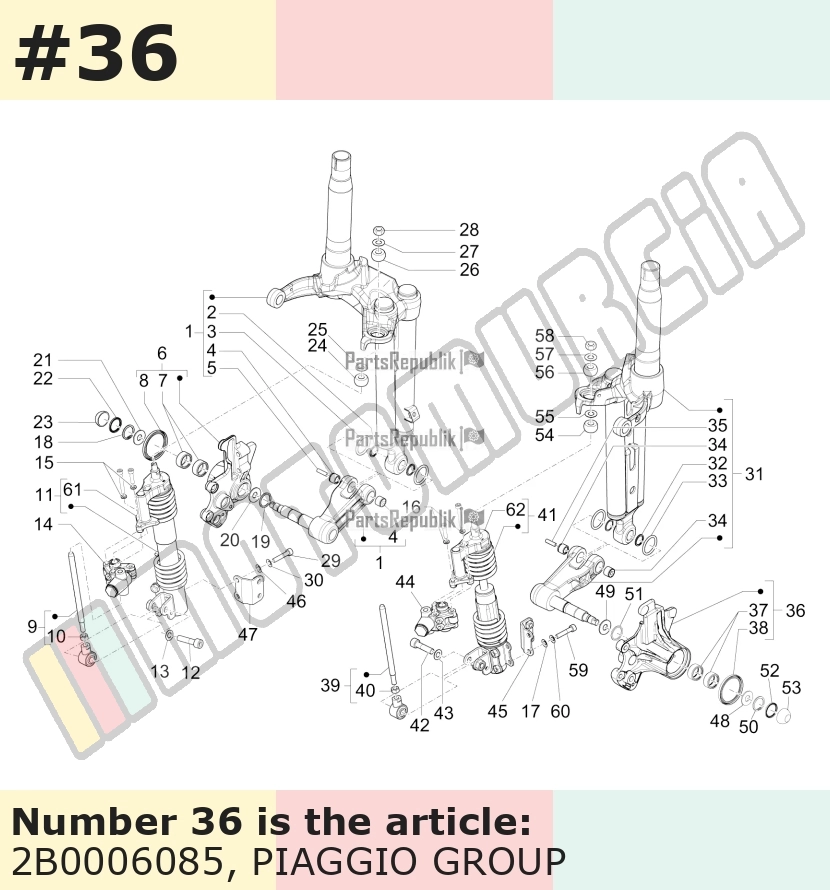 Bracket for shock absorber, left, front