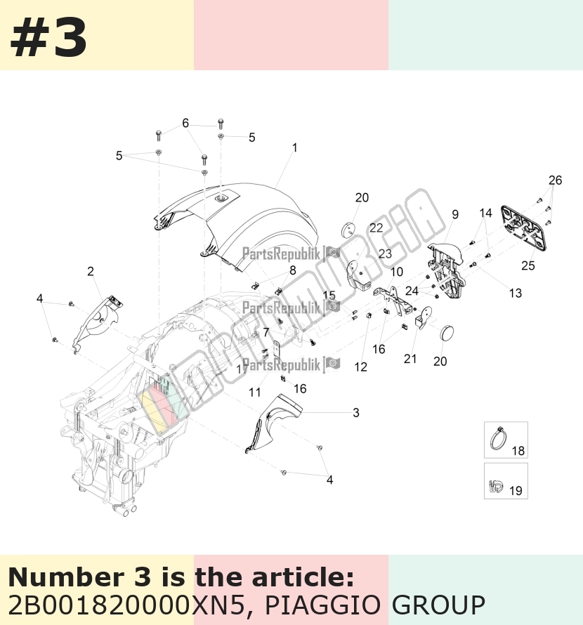 Cache/entourage/habillage, gauche, noir, Suffixe et code couleur Piaggio: XN5_noir