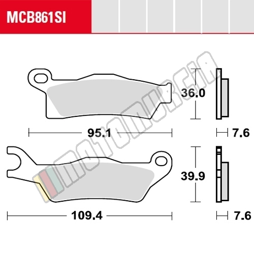 Bremsfutter Set MCB861SI, Sintermetaal, Homologated ECE R90,
