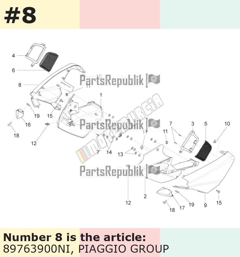 Revêtement, droit, noir, Suffixe et code couleur Piaggio: NI_noir mat meteor 80/B
