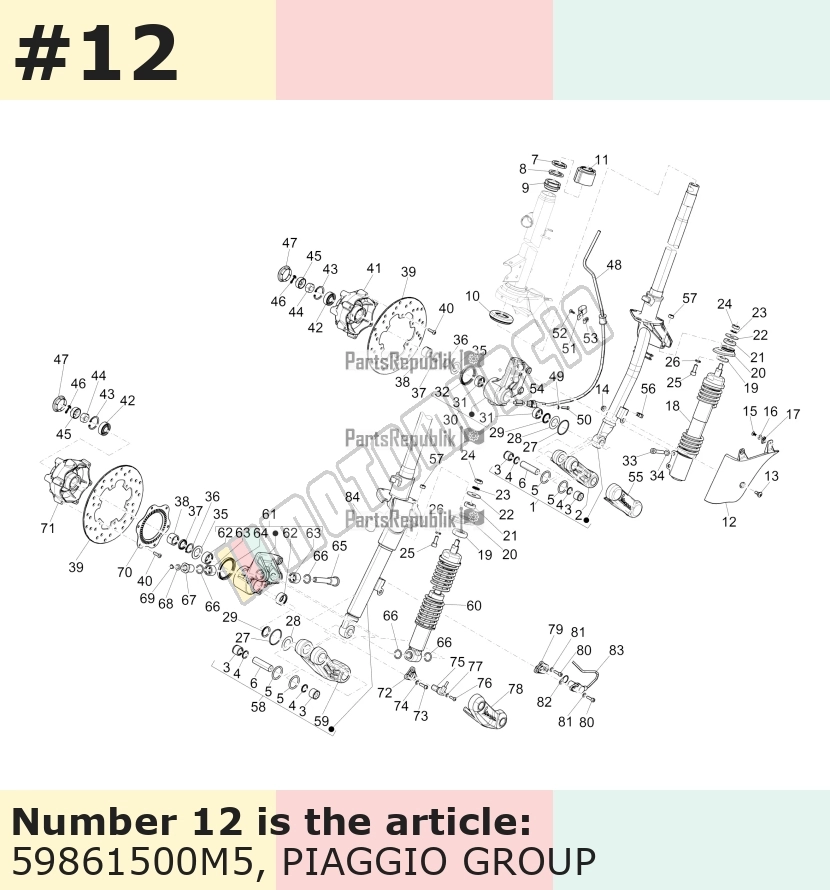 Cache/entourage/habillage, marron, Suffixe et code couleur Piaggio: M5_terre de Toscane 112/A