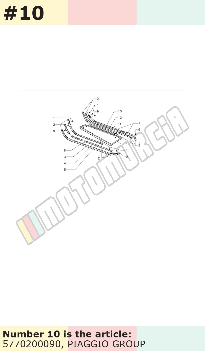Marchepied noir, Suffixe et code couleur Piaggio: 90_noir brillant 094