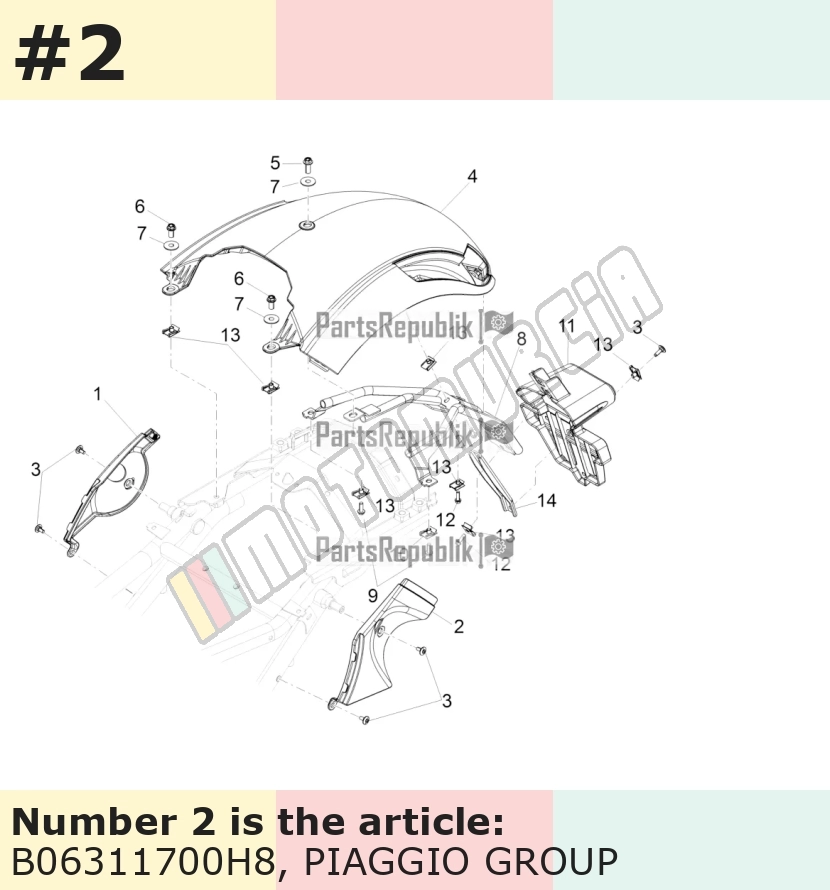 Cache/entourage/habillage, gauche, argent, Suffixe et code couleur Piaggio: H8_gris ghiacco 769/B