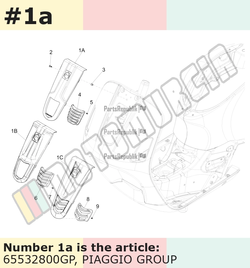 Cascade, jaune, Suffixe et code couleur Piaggio: GP_jaune 928/A, Vespa GTS