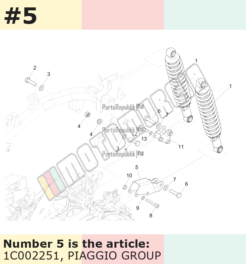 Bracket for shock absorber, left, rear