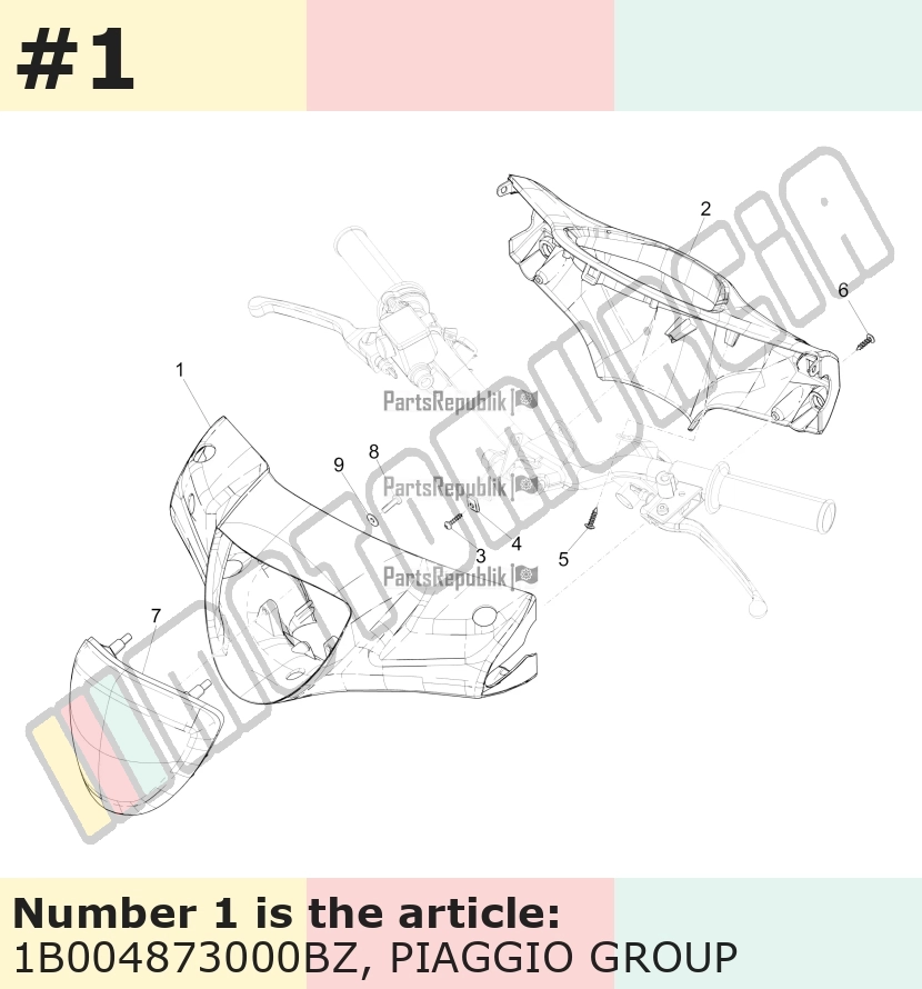 Handlebar Fairing, front, white, Suffix: BZ_white stella 595