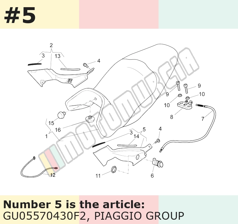 Carénage latéral, gauche, argent, Suffixe et code couleur Piaggio: F2_argent excalibur 738/A