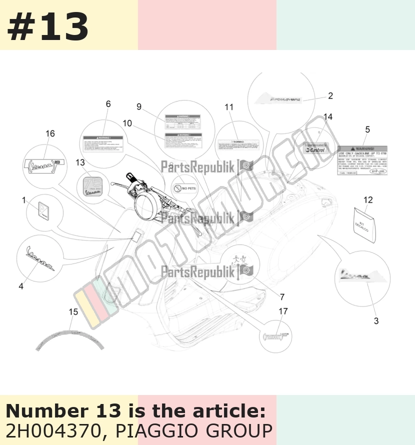 Decal, motive: Vespa 75