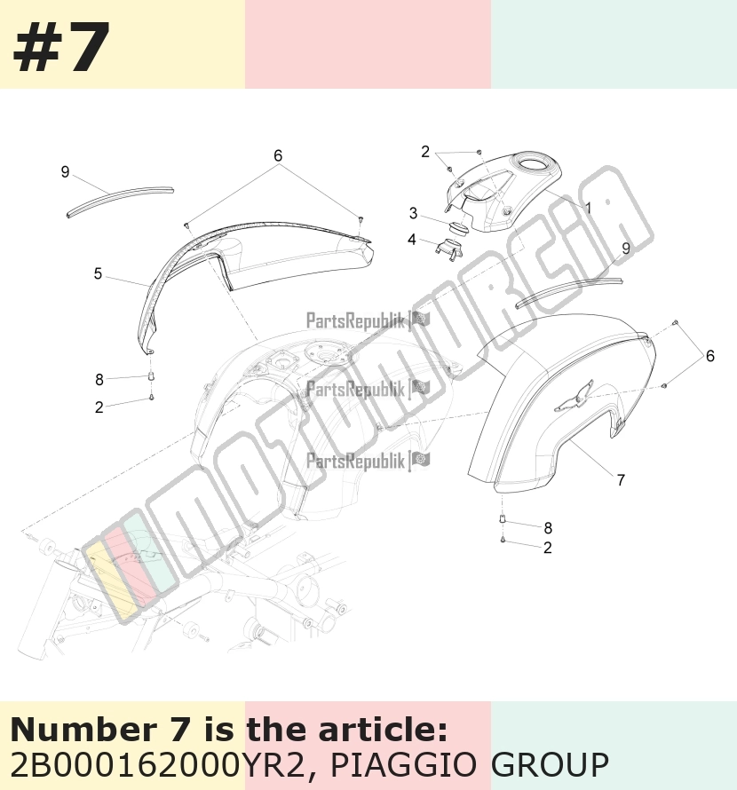 Tankabdeckung, links, rot, Suffix: YR2_rosso ibis