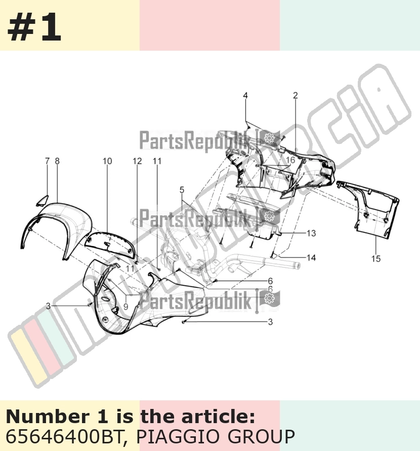 Revêtement guidon, avant, blanc, Suffixe et code couleur Piaggio: BT_blanc perle 566