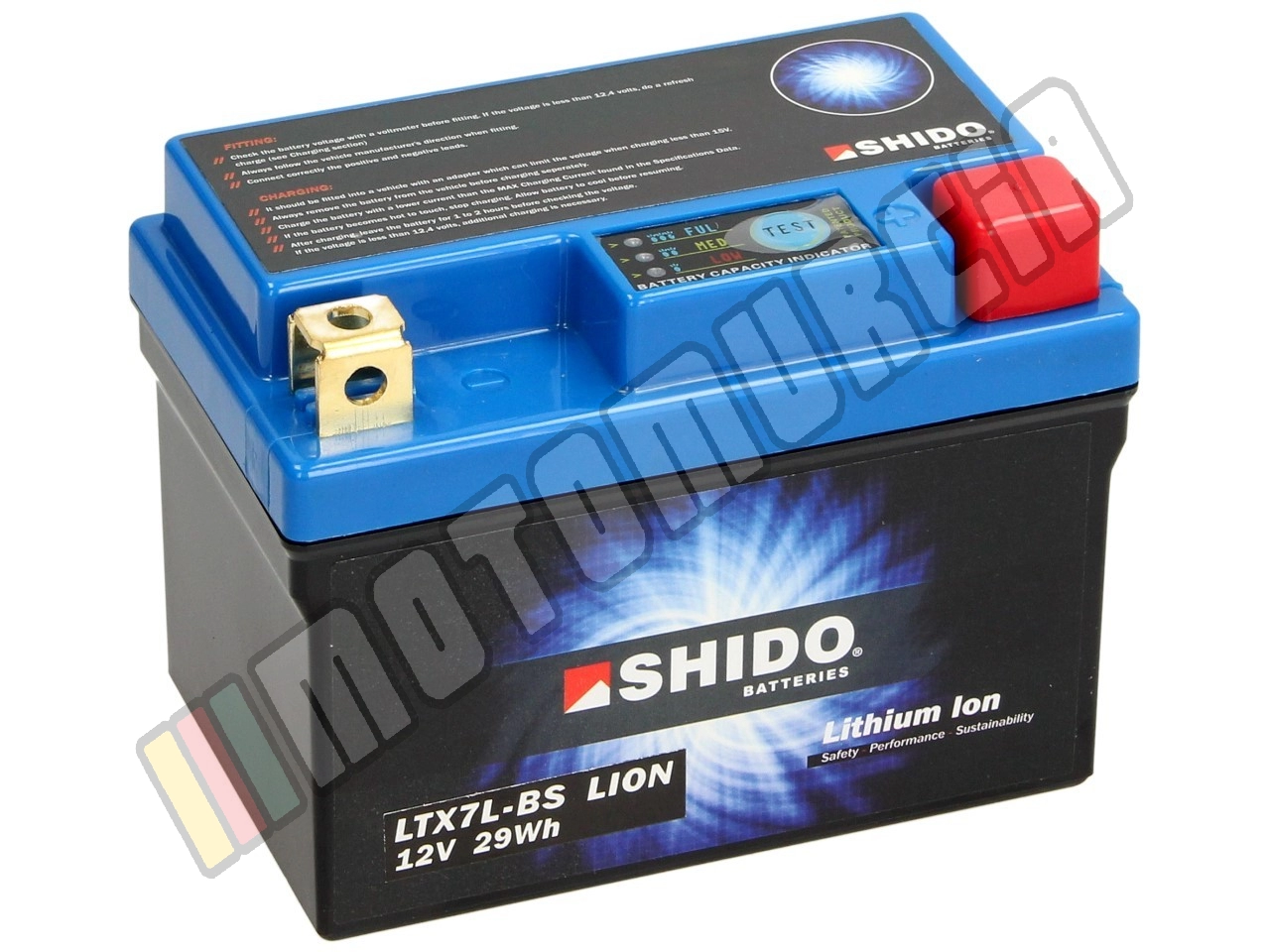 Shido Batterie LTX7L-BS, 12 V, 2,4 A, Lithium Ion, 114x71x131 mm