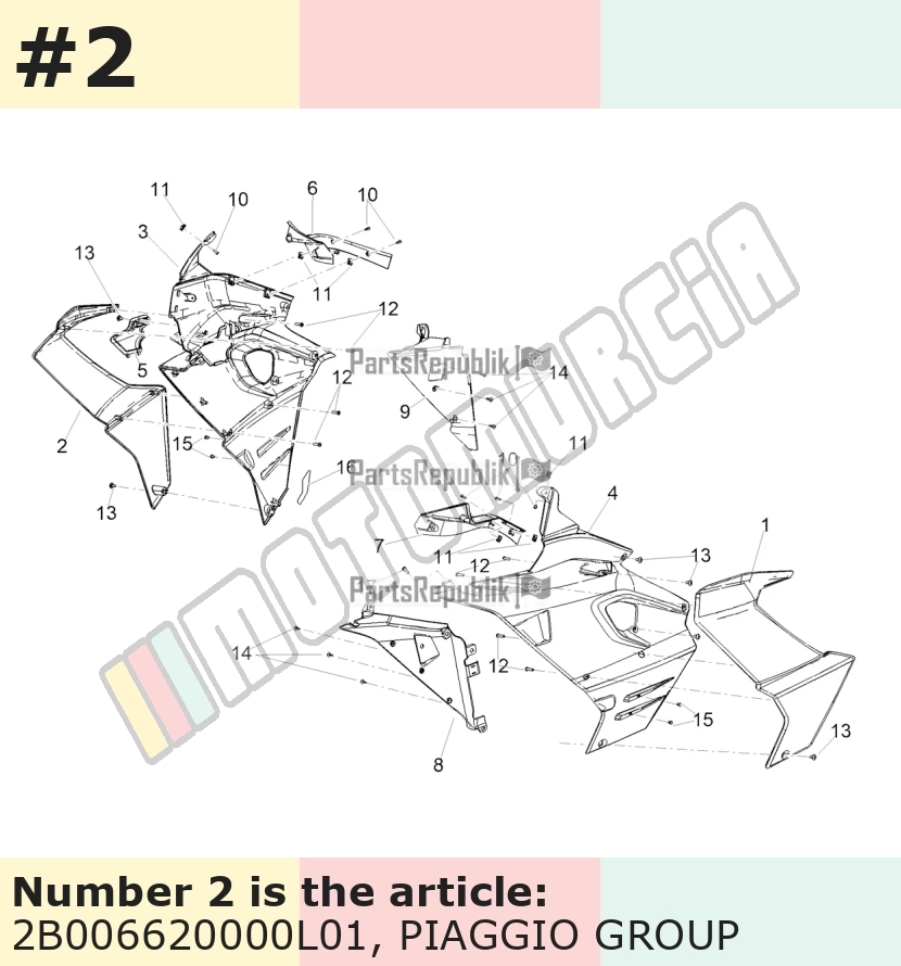 Revêtement, sans autocollant droit, or, Suffixe et code couleur Piaggio: L01_or acide