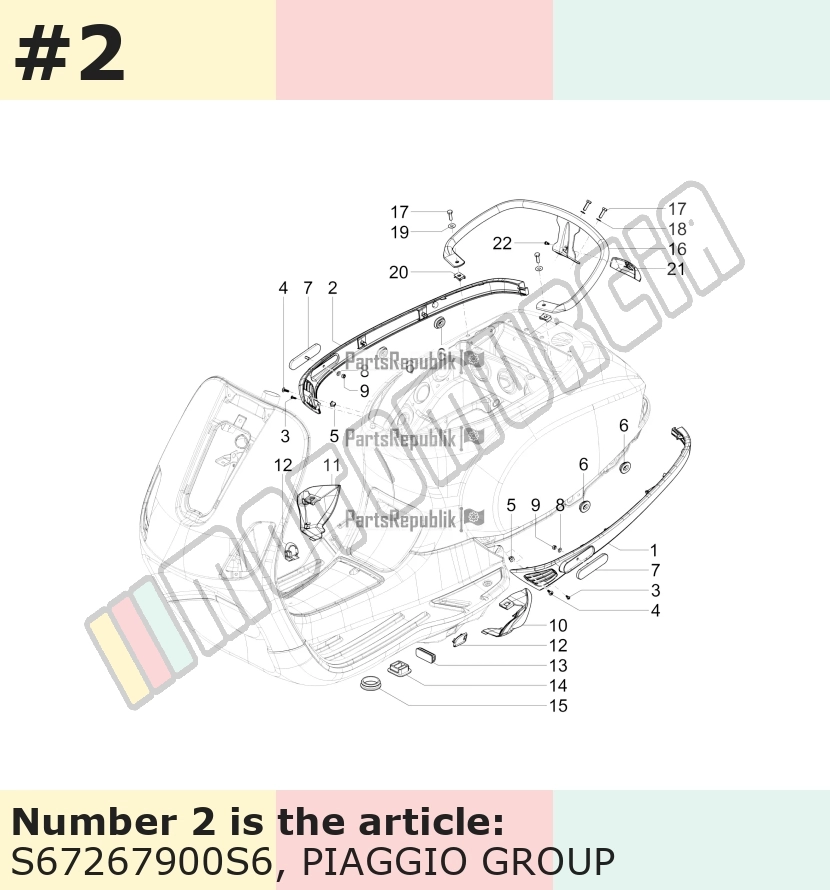 Carénage latéral, droit, rouge, Suffixe et code couleur Piaggio: S6_rouge mat 885/A