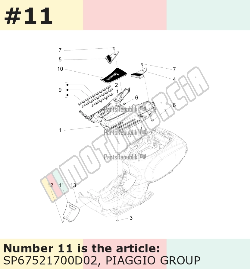 Trappe d'inspection, bleu, Suffixe et code couleur Piaggio: D02_bleu 296/A