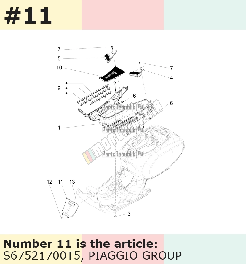 Trappe d'inspection, bleu, Suffixe et code couleur Piaggio: T5_bleu 277/A