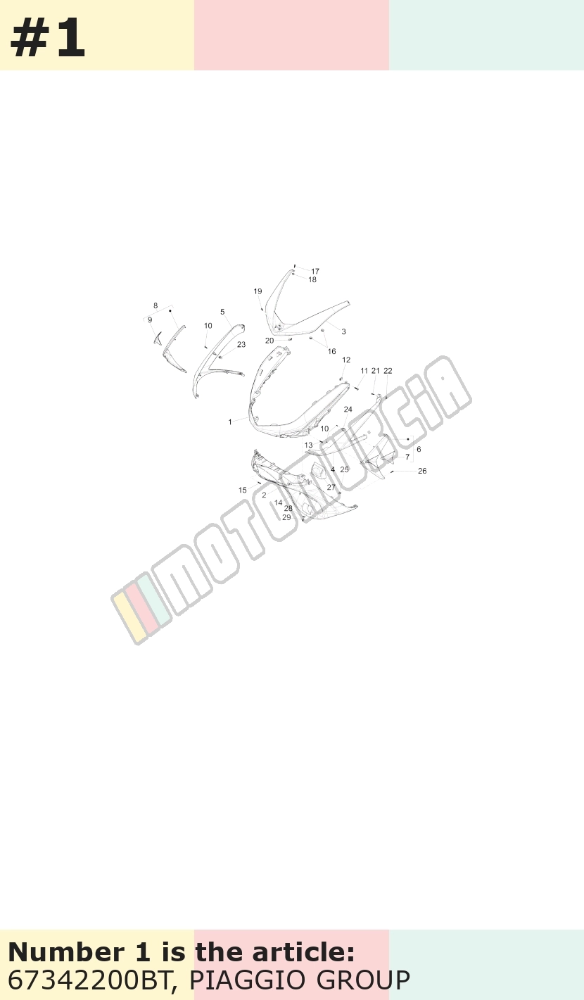 Face avant, blanc, Suffixe et code couleur Piaggio: BT_blanc perle 566
