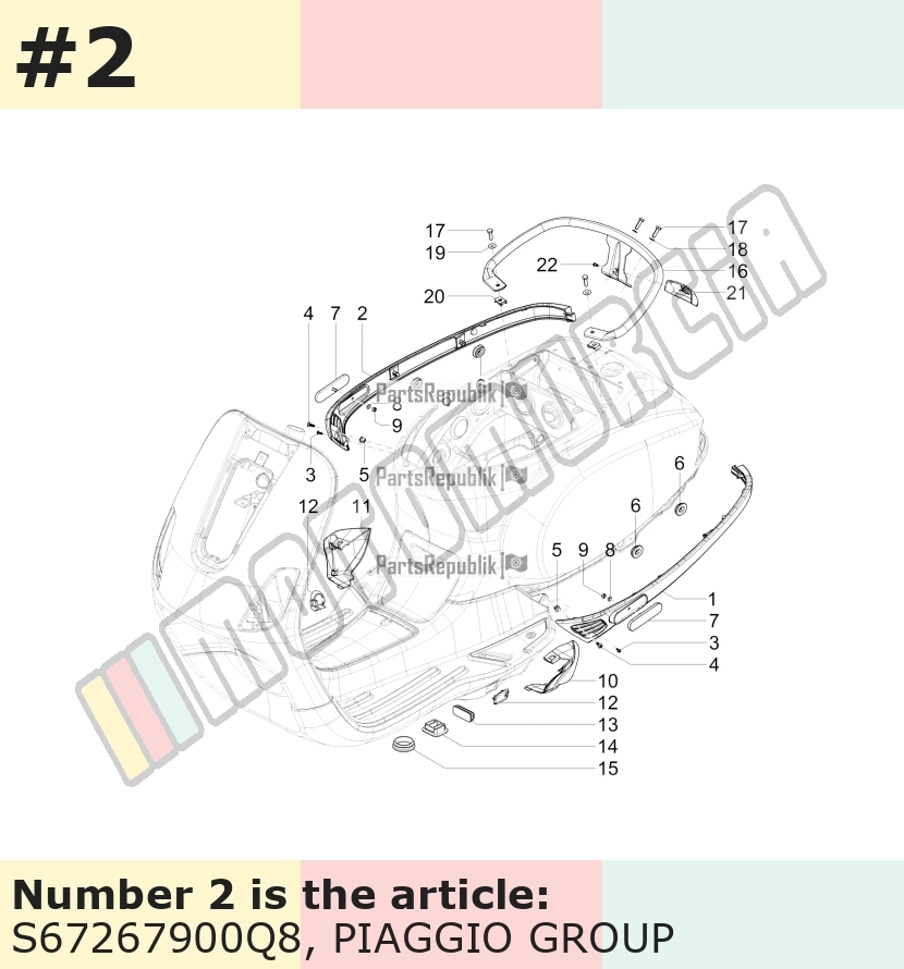 Carénage latéral, droit, beige, Suffixe et code couleur Piaggio: Q8_beige 514/A