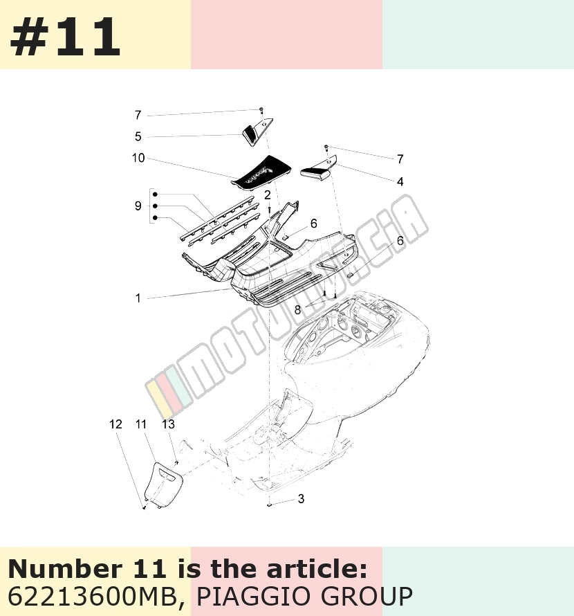 Trappe d'inspection, marron, Suffixe et code couleur Piaggio: MB_marron 124/A