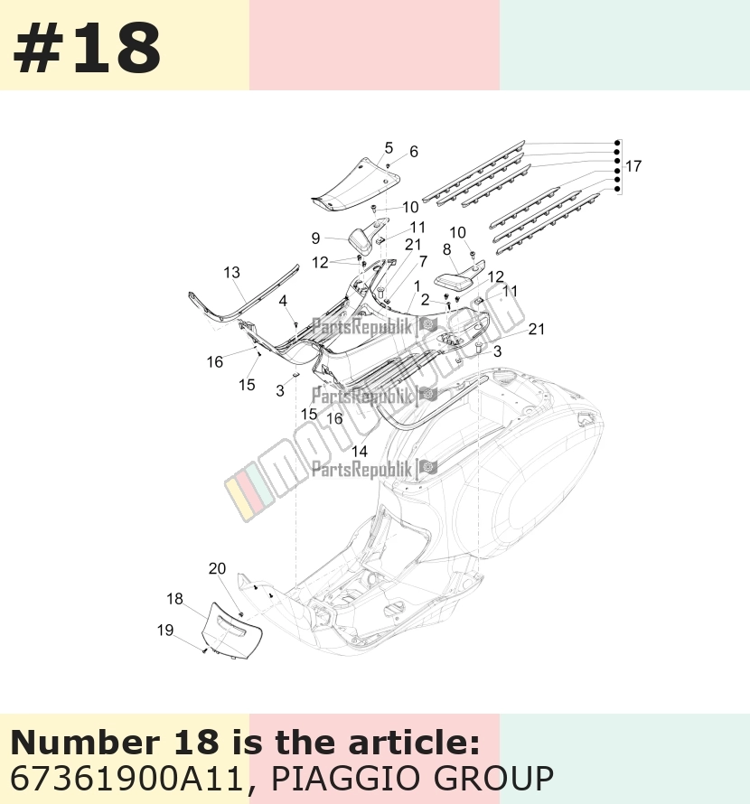 Trappe d'inspection, orange, Suffixe et code couleur Piaggio: A11_orange brick/orange impulsivo