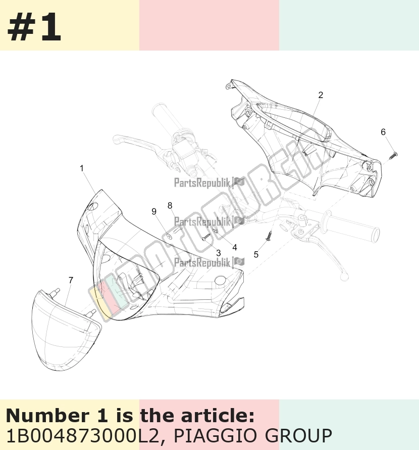 Handlebar Fairing, front, yellow, Suffix: L2_yellow 962/A