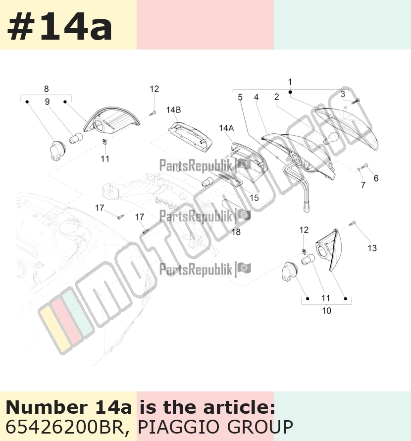 Cache/entourage/habillage, blanc, Suffixe et code couleur Piaggio: BR_blanc montebianco / innocenza / 544