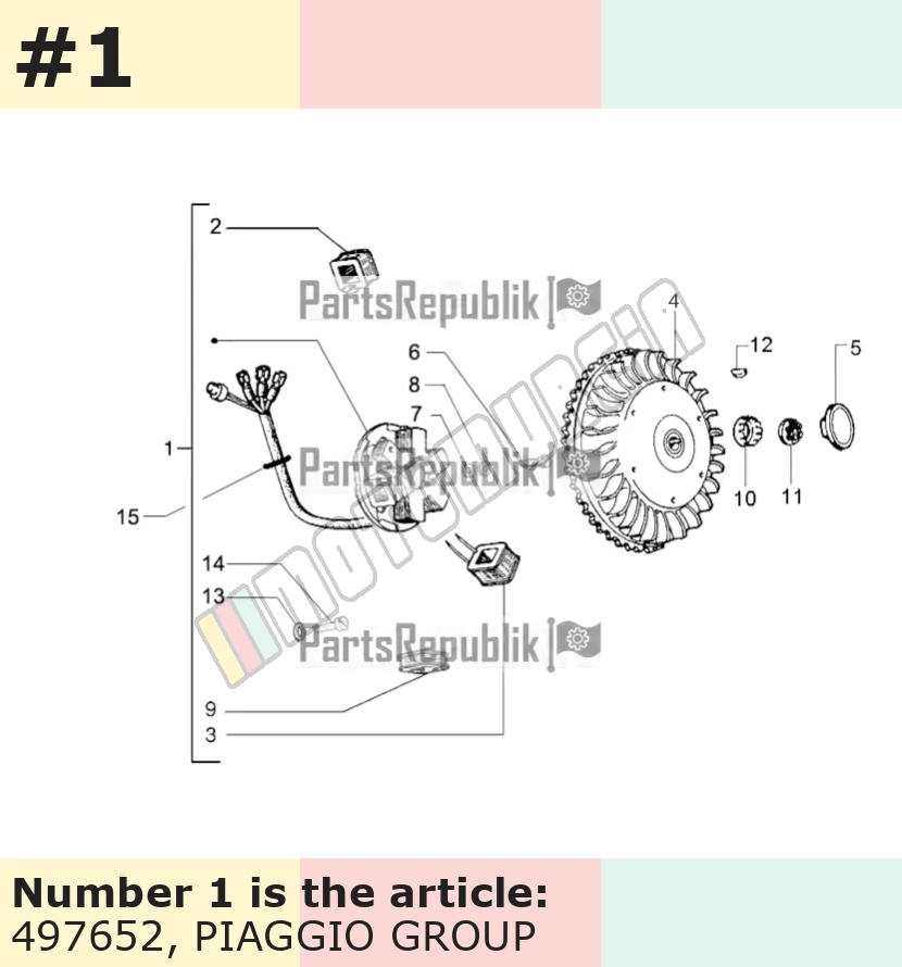 Stator / socles de bobines, Mitsuba, 5 câbles, 2 dans le connecteur rond