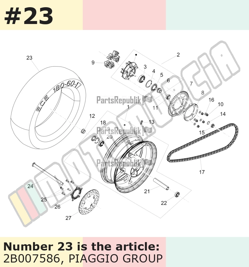 Pneu 180/60-17, TL, Pirelli, arrière