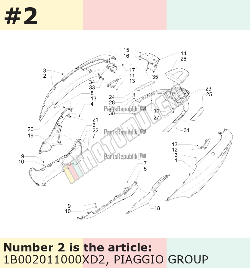 Carénage latéral, droit, bleu, Suffixe et code couleur Piaggio: XD2_bleu planète 233/A