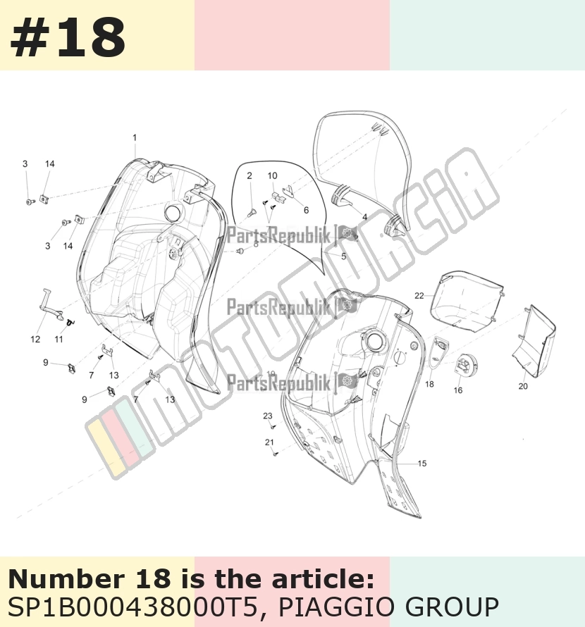 Cache/entourage/habillage, bleu, Suffixe et code couleur Piaggio: T5_bleu 277/A
