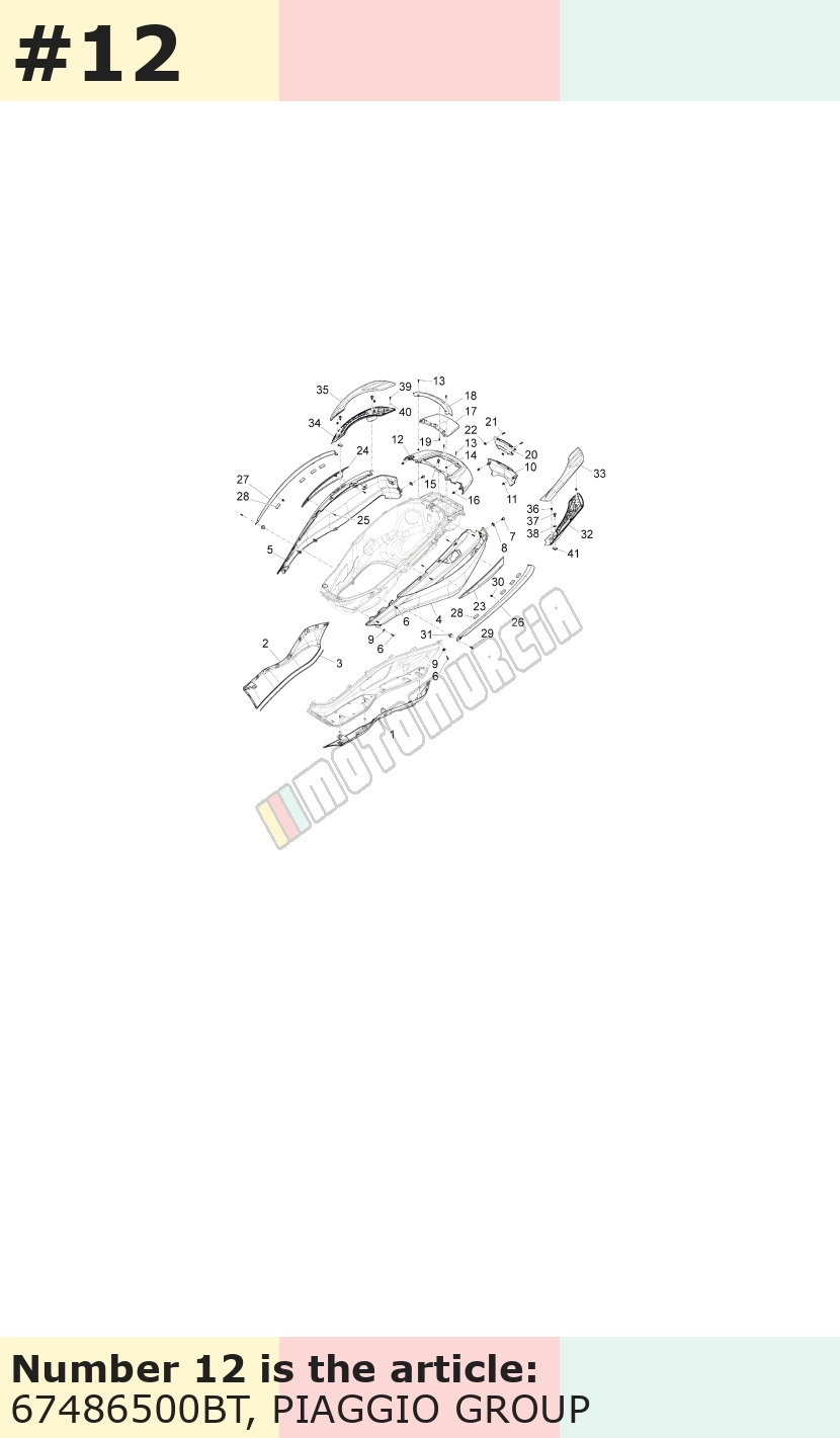 Revêtement guidon, blanc, Suffixe et code couleur Piaggio: BT_blanc perle 566