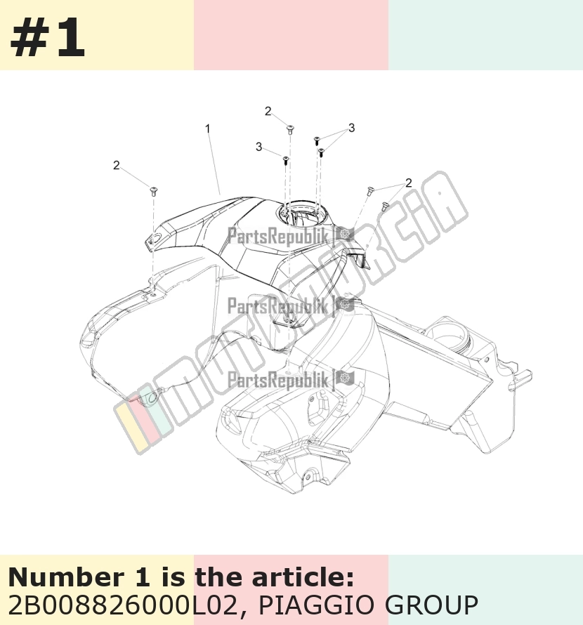 Couvercle pour réservoir, jaune, Suffixe et code couleur Piaggio: L02_or acide