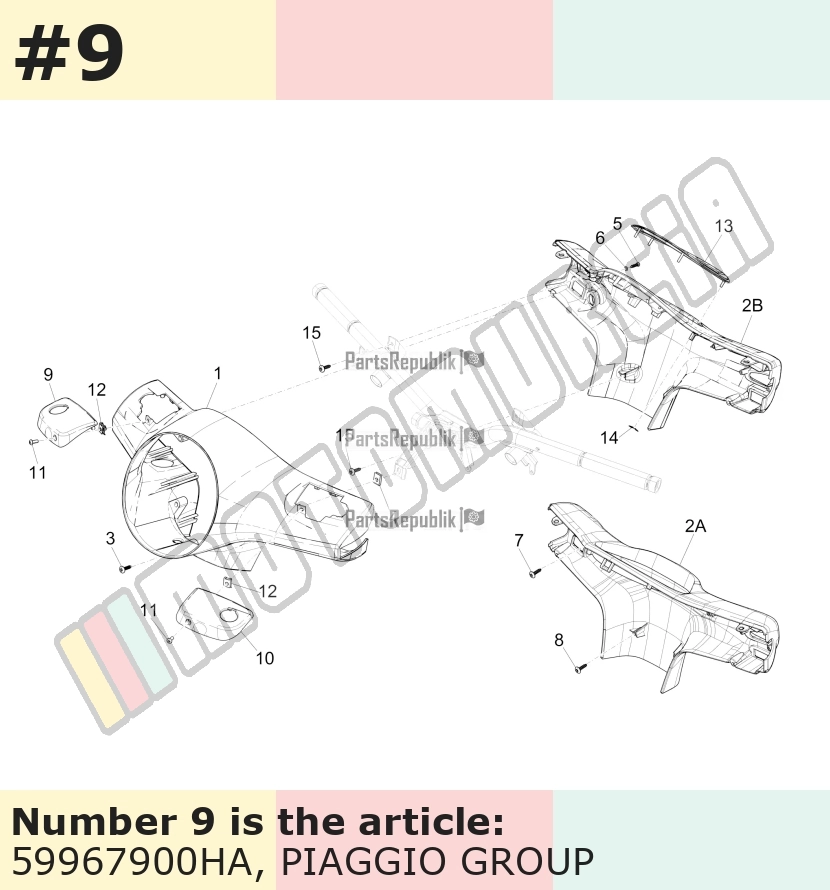 Couvercle, droit, argent, Suffixe et code couleur Piaggio: HA_argent / dolomiti / 770/B